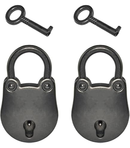 T Tulead Mini Square Padlocks Metal Black Locks Vintage